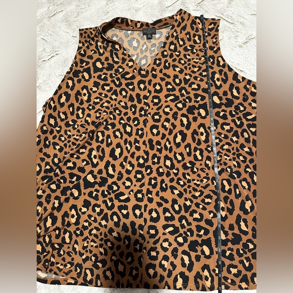Worthington Brown Leopard Print Blouse - Picture 6 of 7